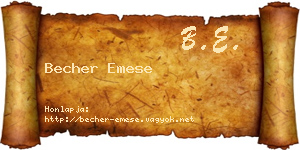 Becher Emese névjegykártya